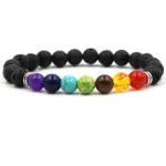 7 Chakra Bracelet with Lava Stones