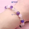 Amethyst Rose Quartz and Clear Quartz Combination Bracelet