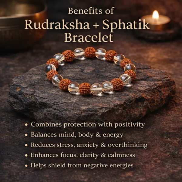 Benfits of Rudraksha Sphatik Bracelet