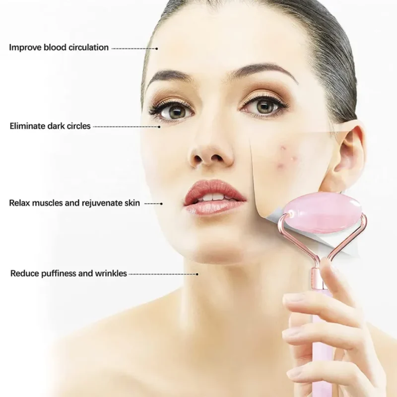 Rose Quartz Face Roller Face Massager how to use image