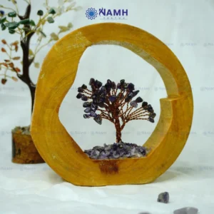 Amethyst Tree with Wooden Ring