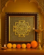 shree yantra on pyrite frame