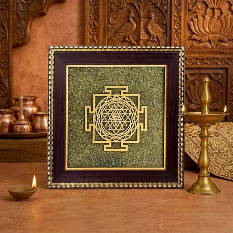 shree yantra pyrite frame