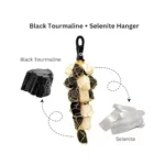 Black Tourmaline and Selenite Hanging detail