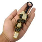 Black Tourmaline and Selenite Hanging in hand