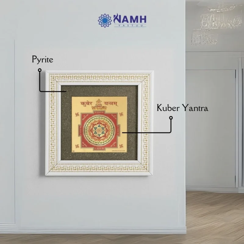 Kuber Yantra on Raw Pyrite Frame