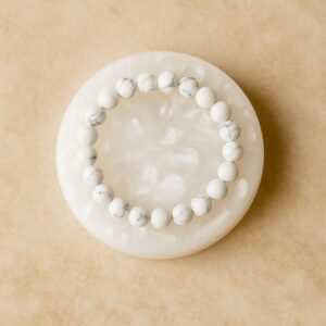 raw Selenite Plate with bracelet