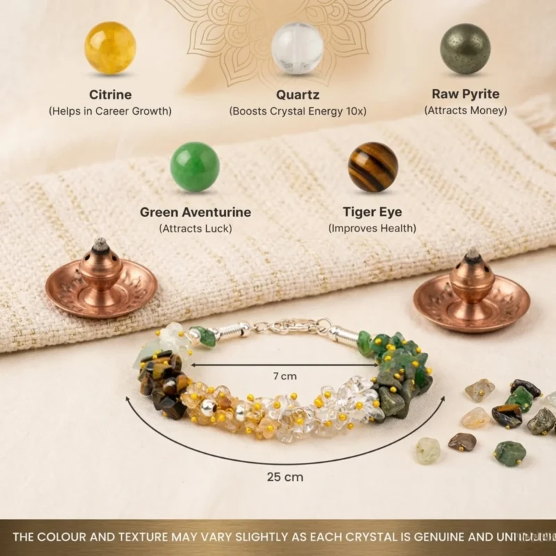 dhanyog chip bracelet crystal details