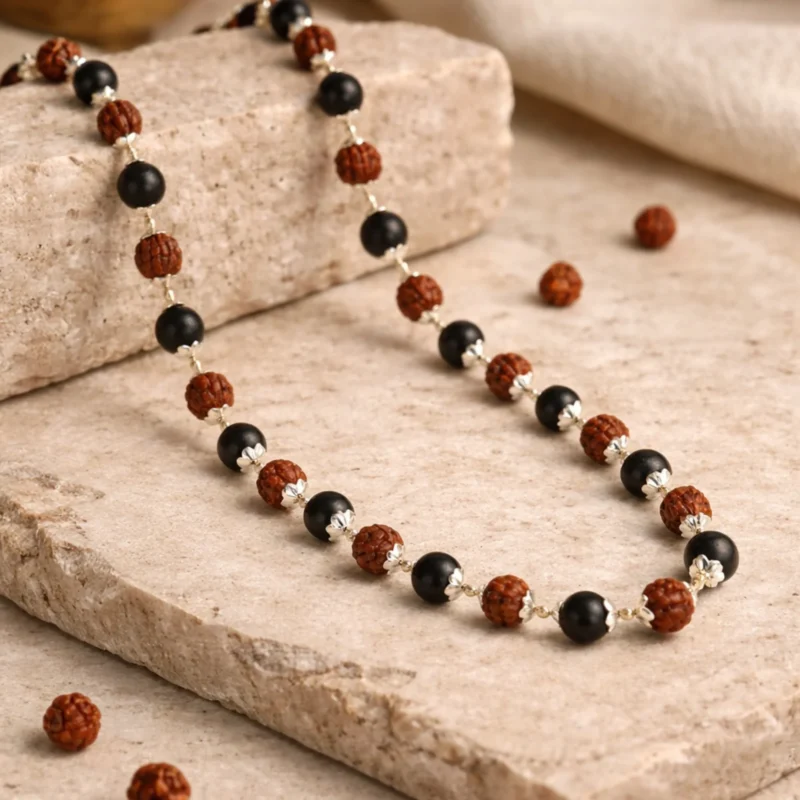 kaungali and rudraksha mala Rudraksha & Karungali Mala