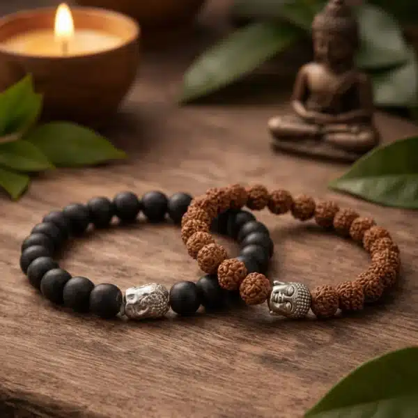 Rudraksha & Karungali Bracelet Combo in table