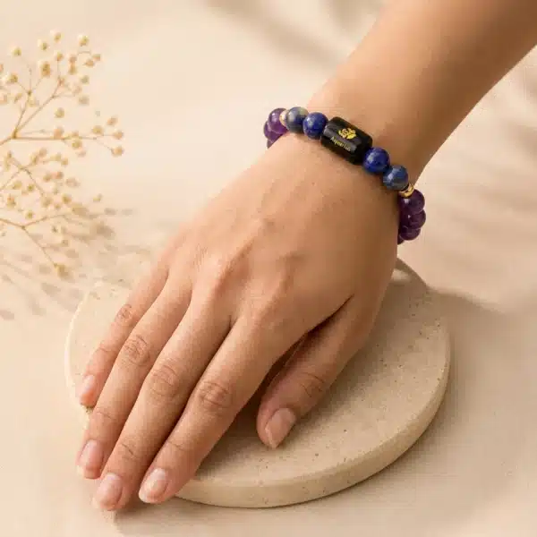 girl wearing Aquarius Zodiac Bracelet (कुंभ राशि)