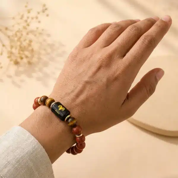 girl wearing Aries Zodiac Bracelet (मेष राशि)