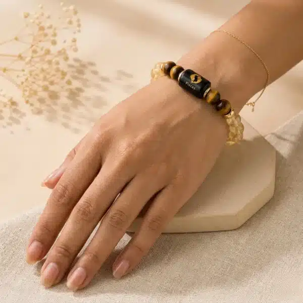 girl wearing Pisces Zodiac Bracelet